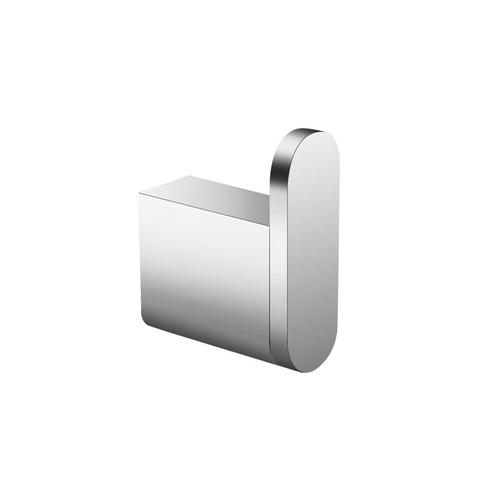 Moon Single Hook - Wall Mount - 1" Brass/Polished Chrome
