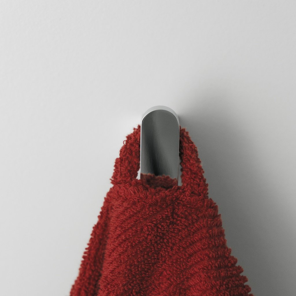 Moon Single Hook - Wall Mount - 1" Brass/Polished Chrome