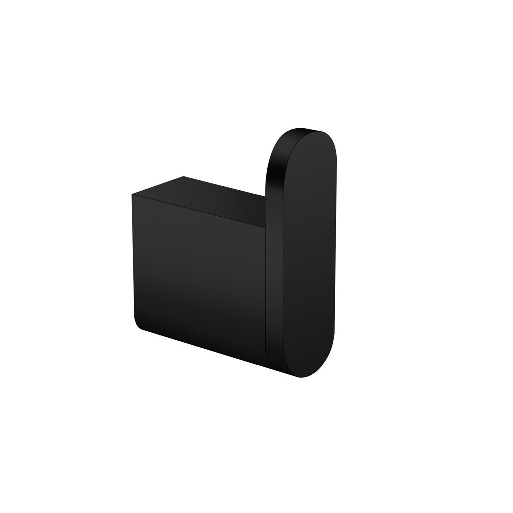 Moon Single Hook - Wall Mount - 1" Brass/Matt Black