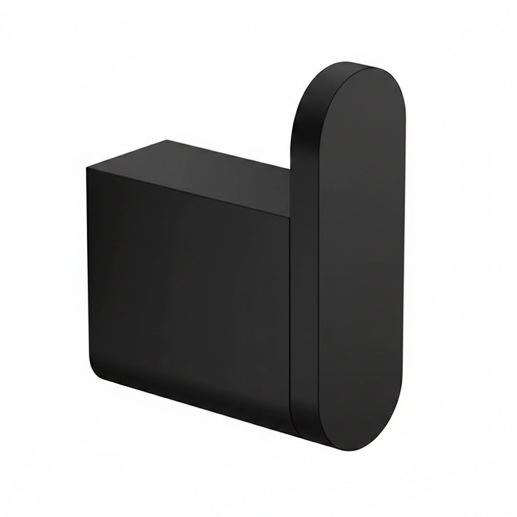 Moon Single Hook - Wall Mount - 1" Brass/Matt Black