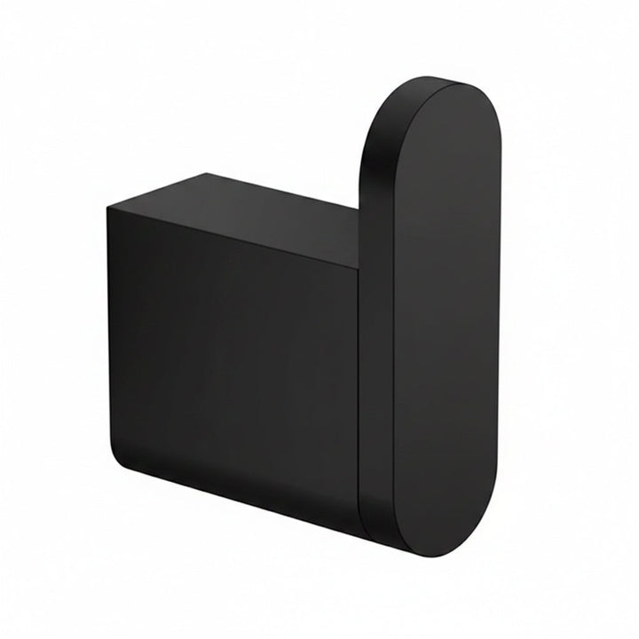 Moon Single Hook - Wall Mount - 1" Brass/Matt Black