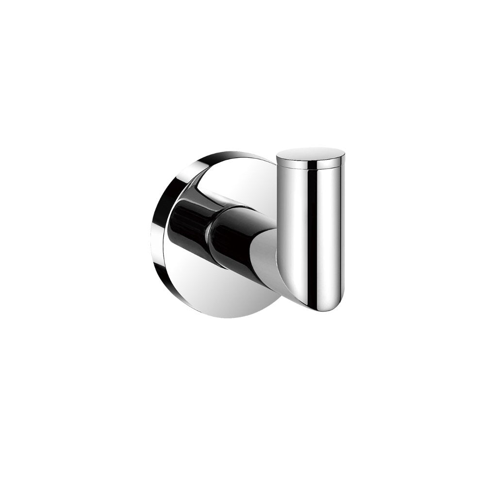 Munich Single Hook - Wall Mount - 2" Brass/Polished Chrome