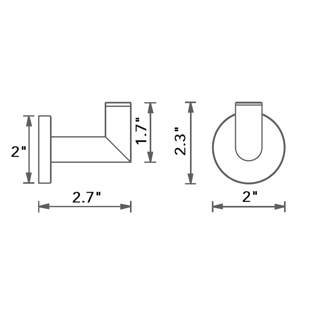 Munich Single Hook - Wall Mount - 2" Brass/Polished Chrome