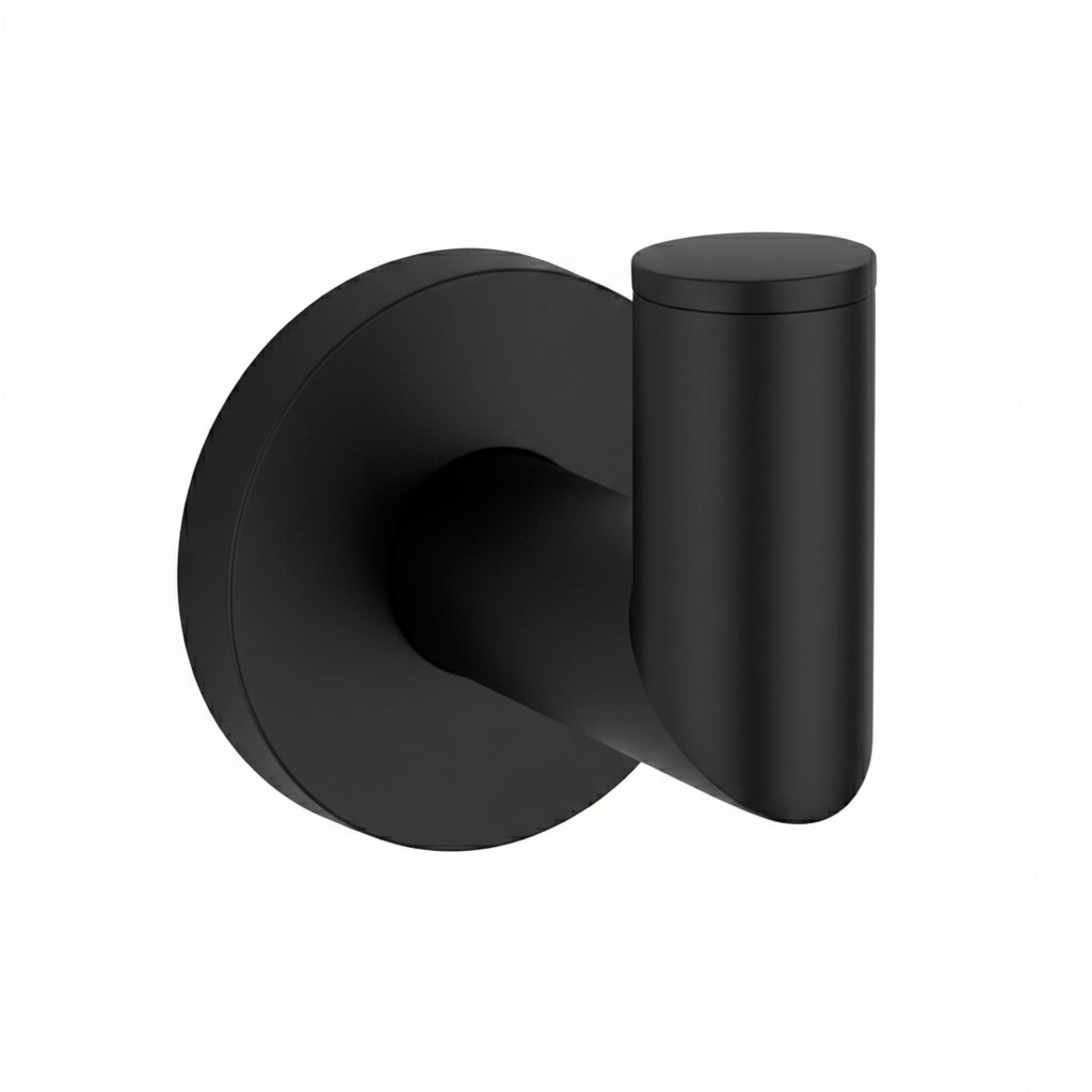 Munich Single Hook - Wall Mount - 2" Brass/Matt Black