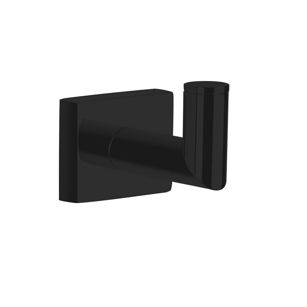 Zurich Single Hook - Wall Mount - 2" Brass/Matt Black