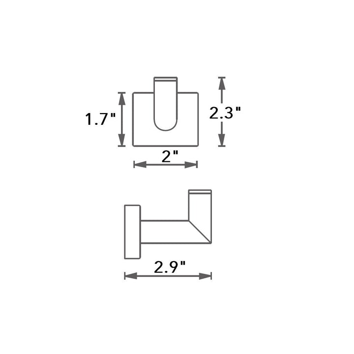 Zurich Single Hook - Wall Mount - 2" Brass/Matt Black