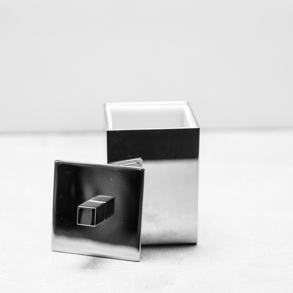 Cubic Multipurpose Box - Free Standing - 4" Brass/Polished Chrome
