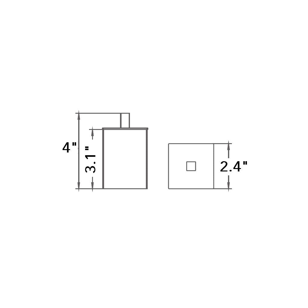 Cubic Multipurpose Box - Free Standing - 4" Brass/Satin Brass