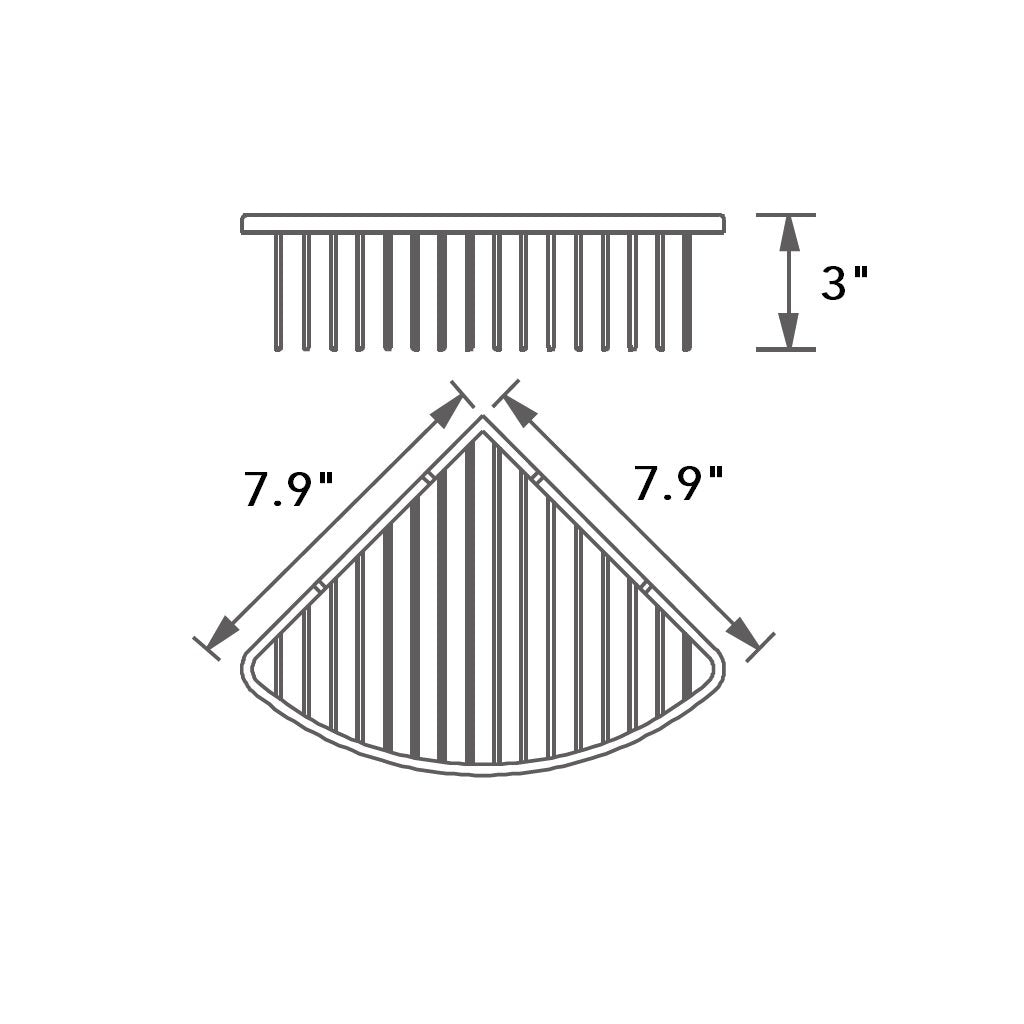 Flat Shower Basket - Wall Mount - 8" Brass/Polished Chrome
