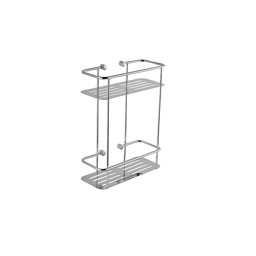Shower Complements Double Shower Basket - Wall Mount - 11" Brass/Polished Chrome