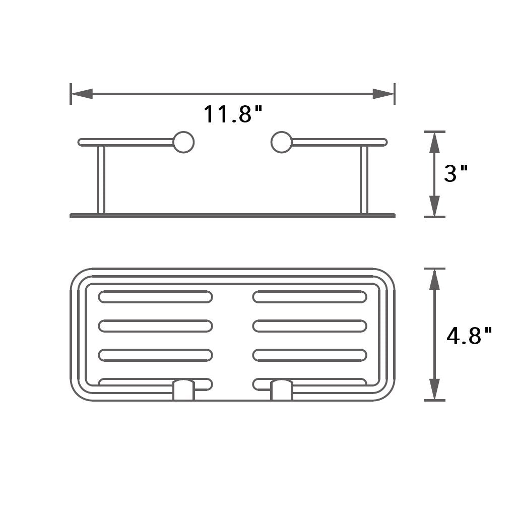 Shower Complements Shower Basket - Wall Mount - 11" Brass/Matt Black