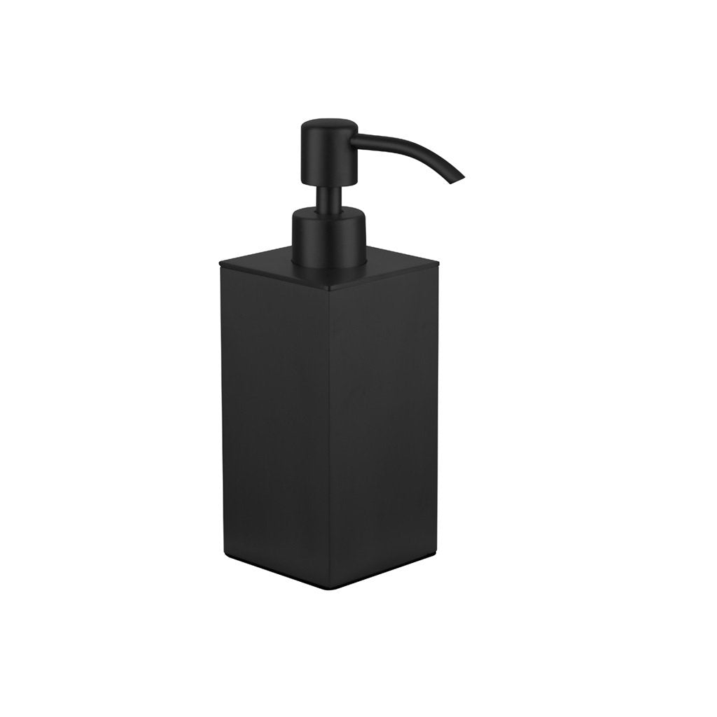 Cubic Soap Dispenser - Free Standing - 7" Brass/Matt Black
