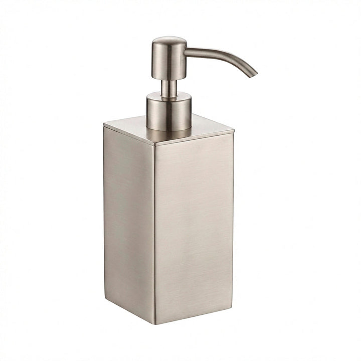 Cubic Soap Dispenser - Free Standing - 7" Brass/Brushed Nickel