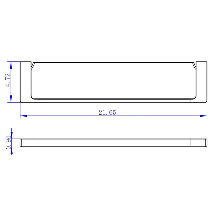 Edition K Shower Shelf - Wall Mount - 21" Brass/Glass/Brushed Nickel