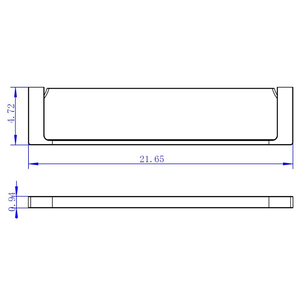 Edition K Shower Shelf - Wall Mount - 21" Brass/Glass/Matt Black