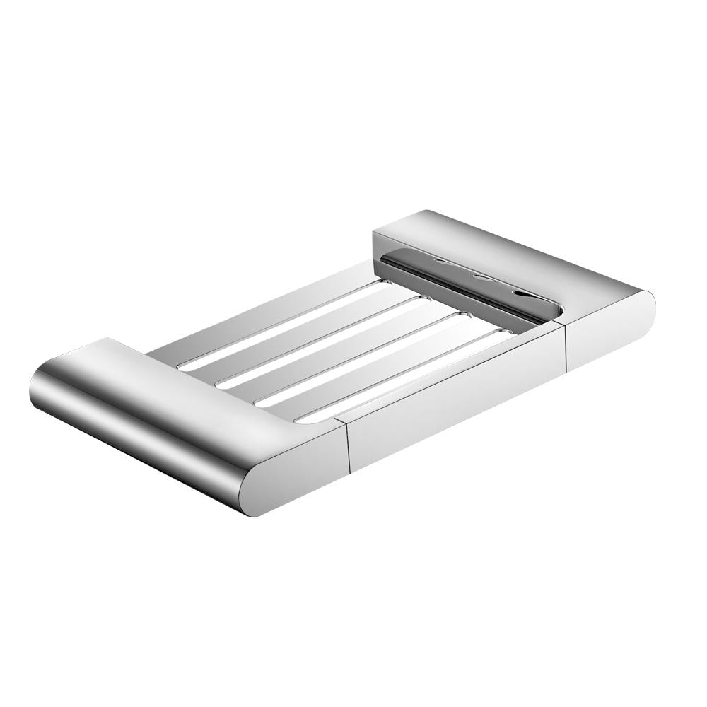 Moon Shower Shelf - Wall Mount - 8" Brass/Polished Chrome