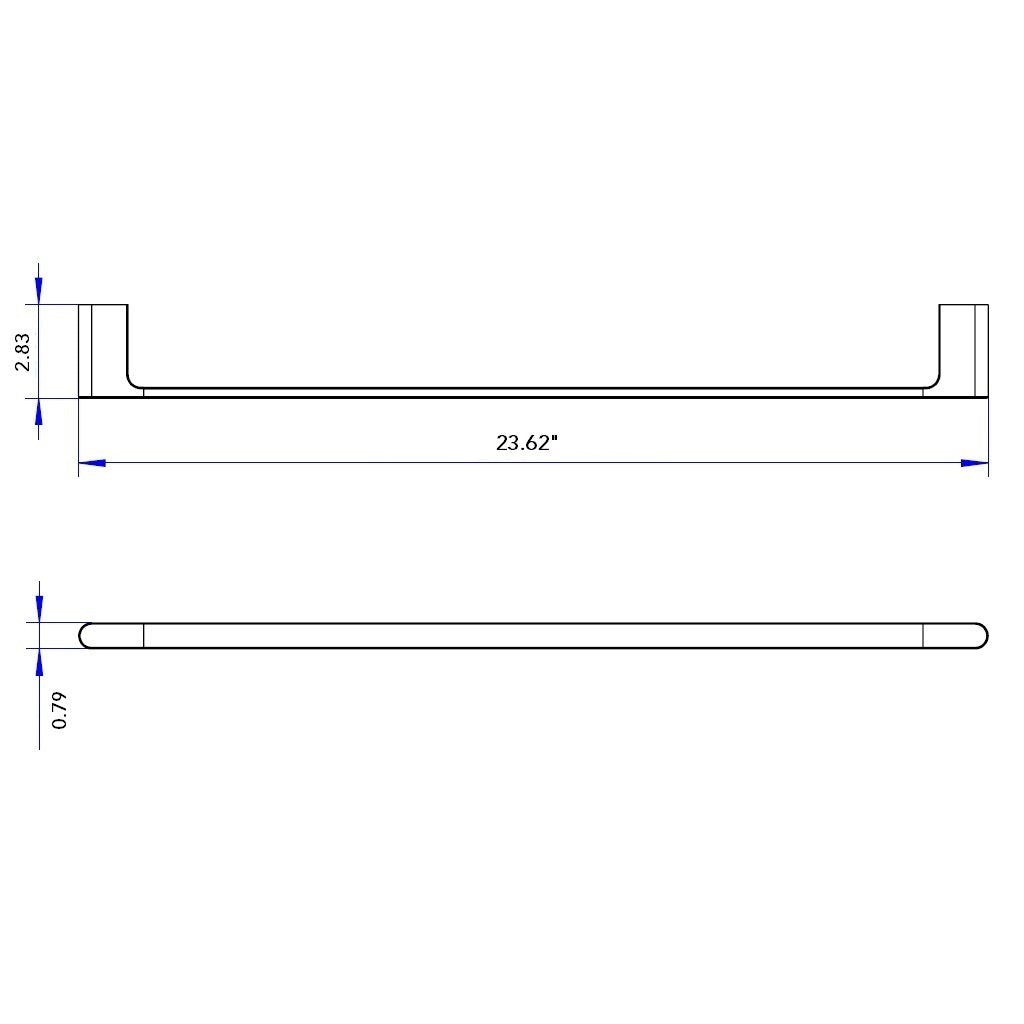 Moon Single Towel Bar - Wall Mount - 24" Brass/Matt Black