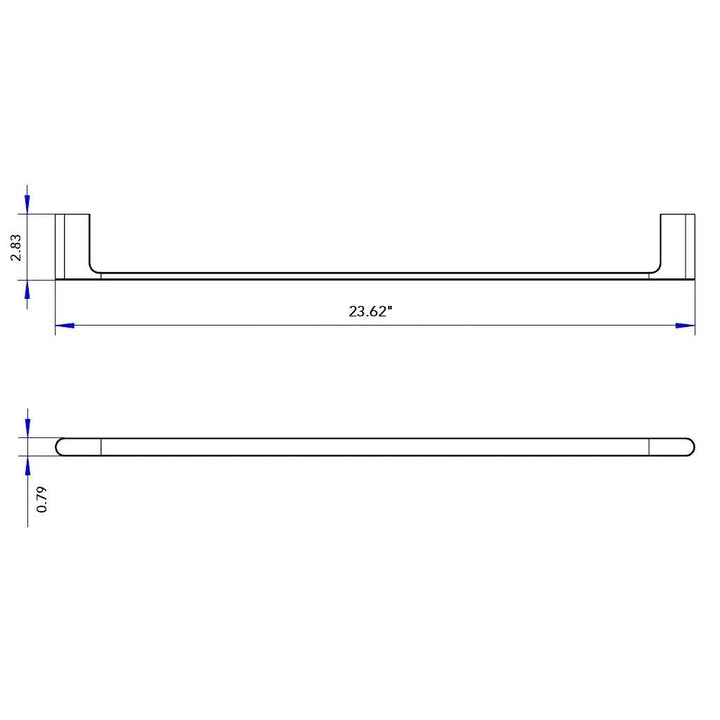 Moon Single Towel Bar - Wall Mount - 24" Brass/Matt Black