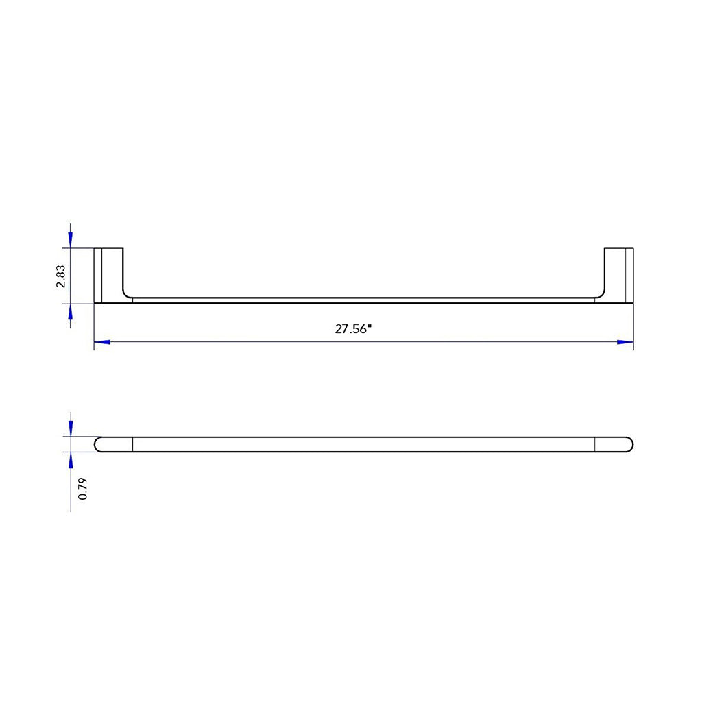 Moon Single Towel Bar - Wall Mount - 28" Brass/Satin Brass