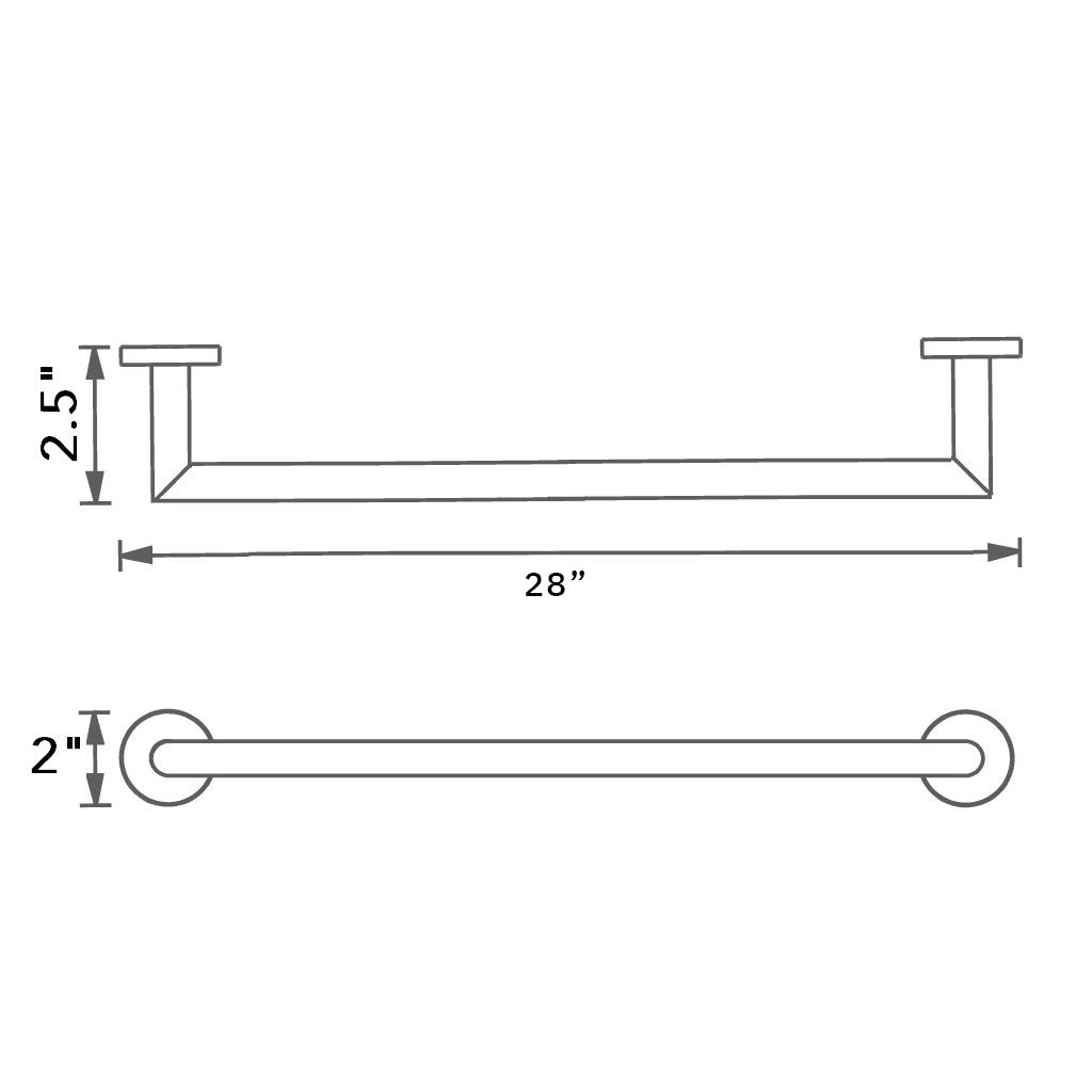Munich Single Towel Bar - Wall Mount - 30" Brass/Polished Chrome