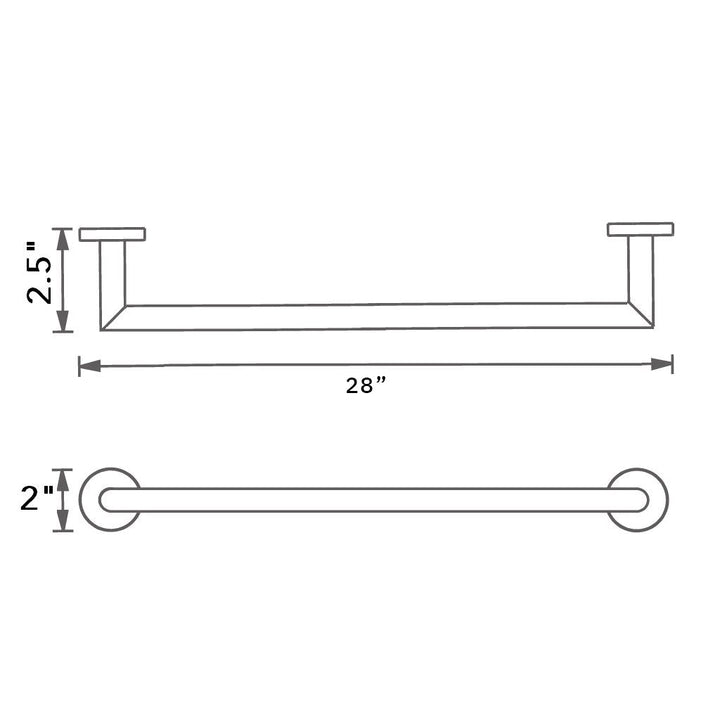 Munich Single Towel Bar - Wall Mount - 30" Brass/Polished Chrome