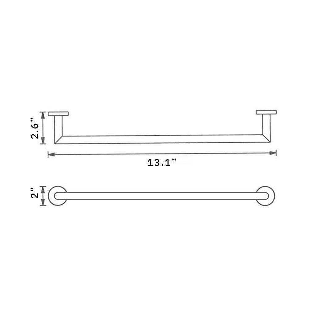 Munich Single Towel Bar - Wall Mount - 12" Brass/Matt Black