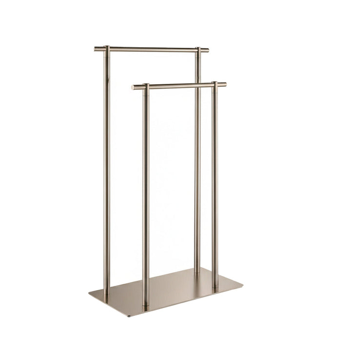 Munich Double Towel Bar - Free Standing - 33" Brass/Brushed Nickel