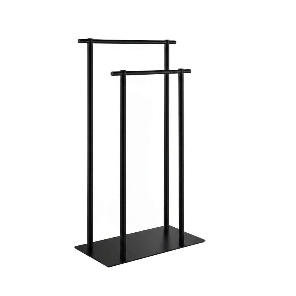 Munich Double Towel Bar - Free Standing - 33" Brass/Matt Black