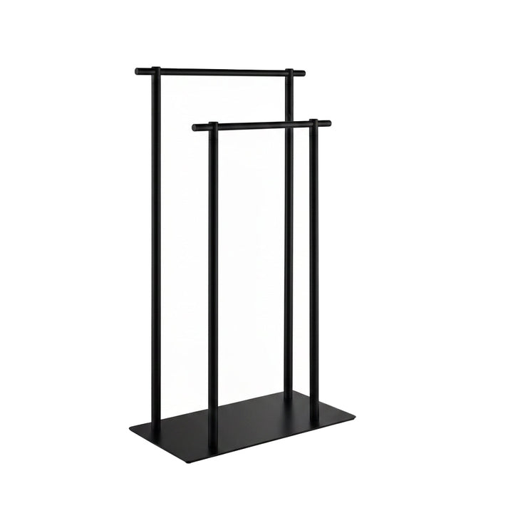 Munich Double Towel Bar - Free Standing - 33" Brass/Matt Black