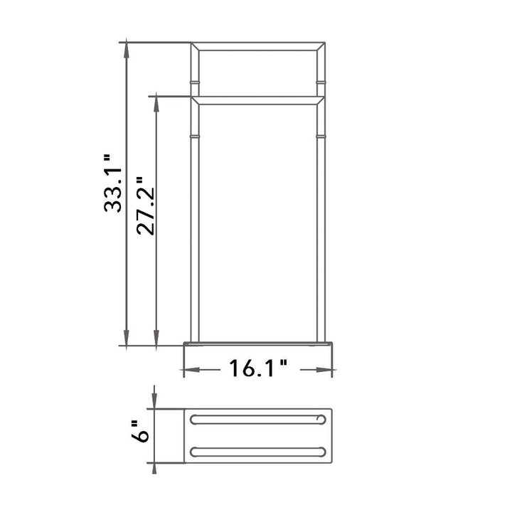 Zurich Double Towel Bar - Free Standing - 33" Brass/Polished Chrome