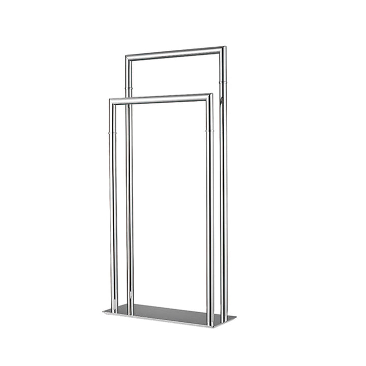 Zurich Double Towel Bar - Free Standing - 33" Brass/Polished Chrome
