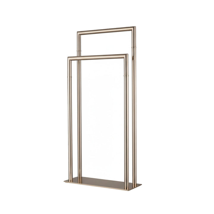 Zurich Double Towel Bar - Free Standing - 33" Brass/Brushed Nickel