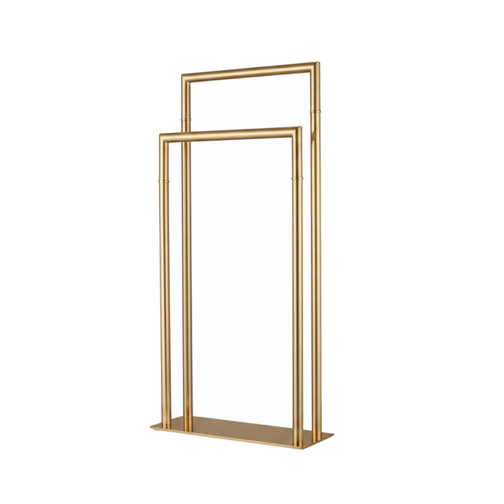 Zurich Double Towel Bar - Free Standing - 33" Brass/Satin Brass