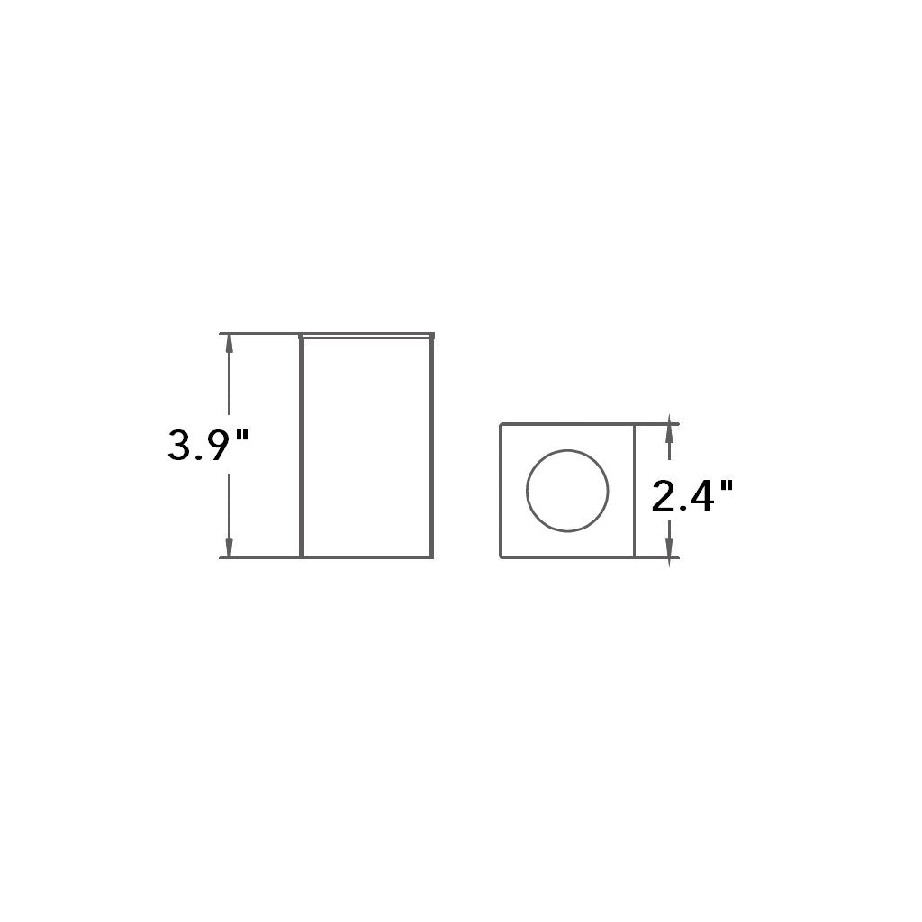 Cubic Toothbrush Holder - Free Standing - 4" Brass/Polished Chrome