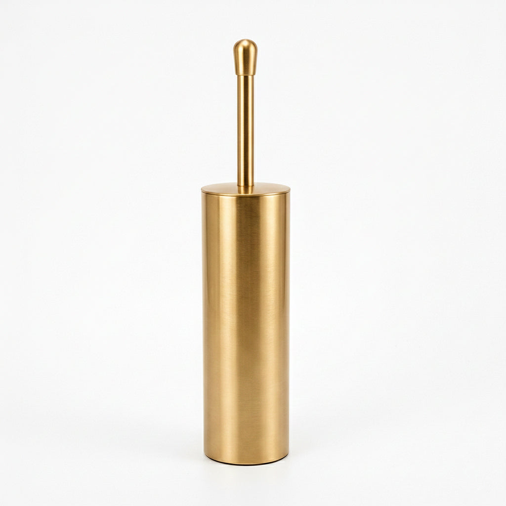 Smart Toilet Brush Holder - Free Standing - 16" Brass/Satin Brass