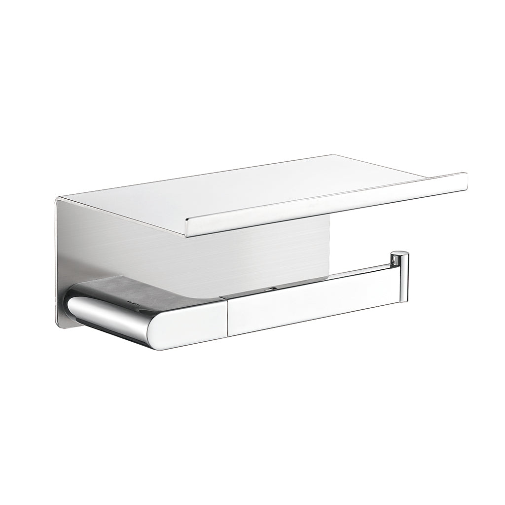 Moon Toilet Paper Holder - Wall Mount - 7" Brass/Polished Chrome