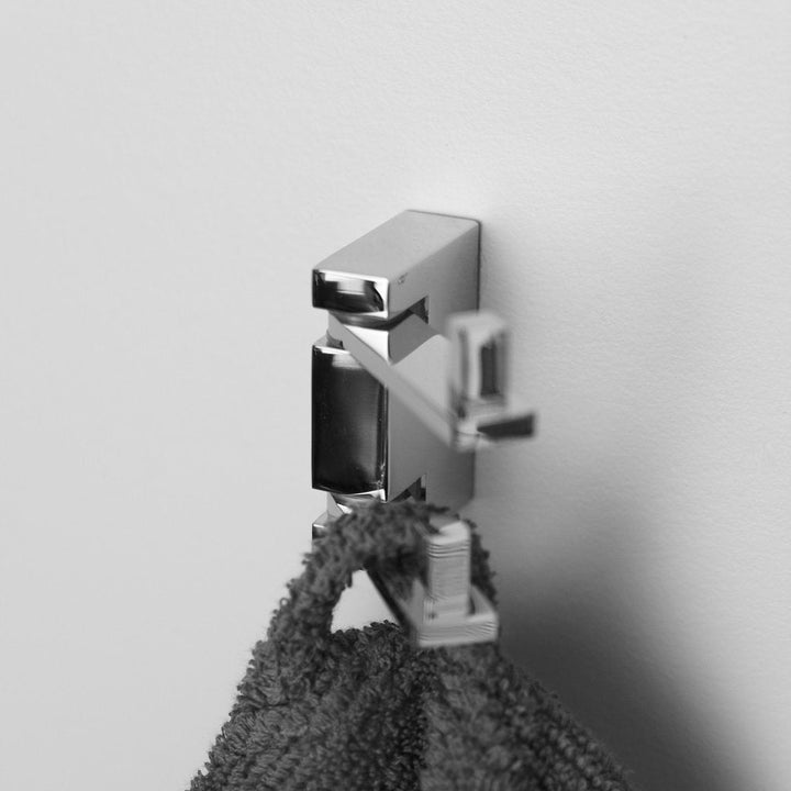 Zero Double Hook - Wall Mount - 4" Brass/Polished Chrome