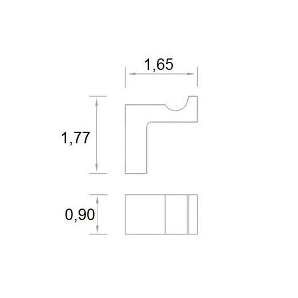 Theme Single Hook - Wall Mount - 1" Stainless Steel/Polished Chrome