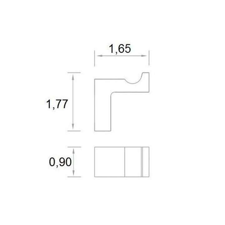 Theme Single Hook - Wall Mount - 1" Stainless Steel/Polished Chrome