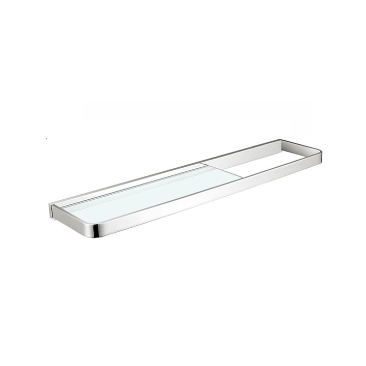 Theme Shelf With Towel Bar - Wall Mount - 21" Brass/Glass/Polished Chrome