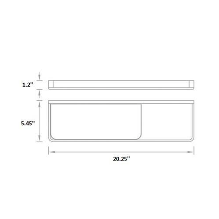 Theme Shelf With Towel Bar - Wall Mount - 21" Brass/Glass/Polished Chrome