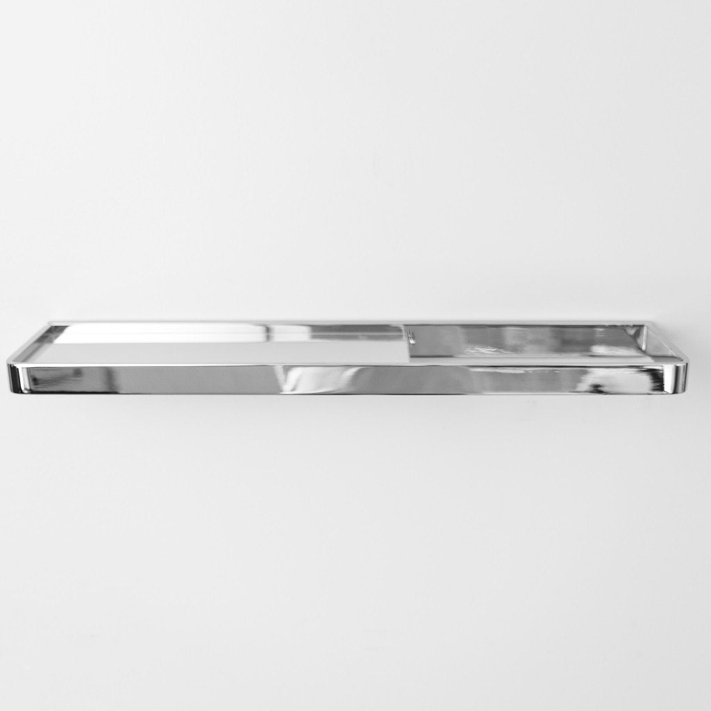 Theme Shelf With Towel Bar - Wall Mount - 21" Brass/Glass/Polished Chrome