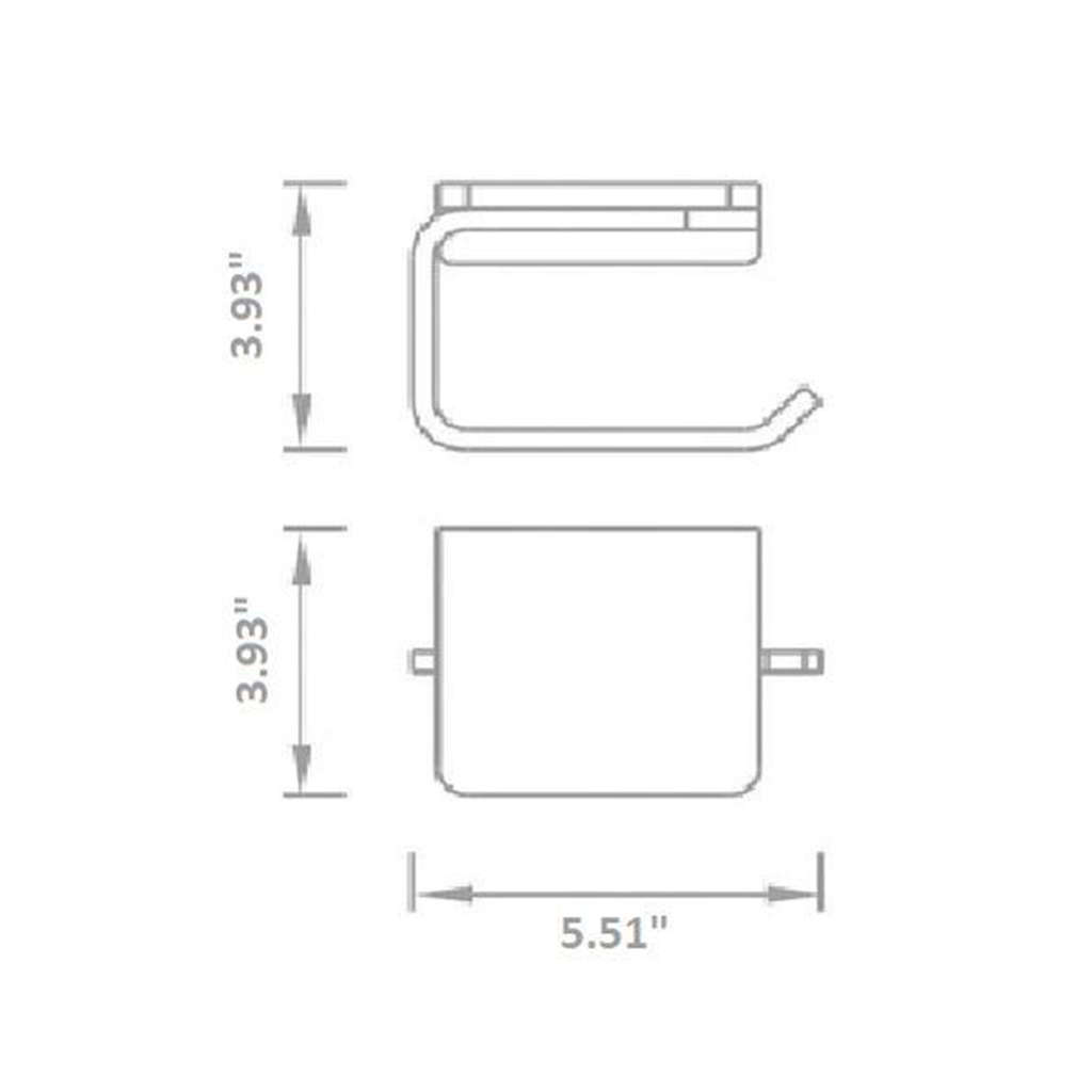 Theme Toilet Paper Holder - Wall Mount - 5" Brass/Polished Chrome