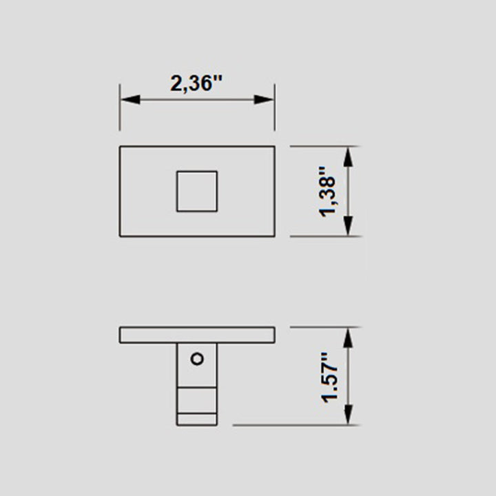 Luk 2 Single Hook - Wall Mount - 3"