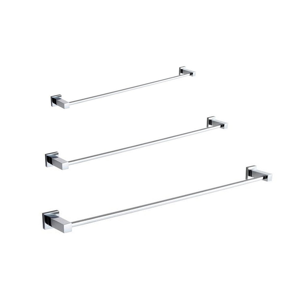 Cubic Single Towel Bar - Wall Mount - Brass/Polished Chrome