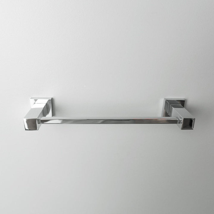 Cubic Single Towel Bar - Wall Mount - Brass/Polished Chrome