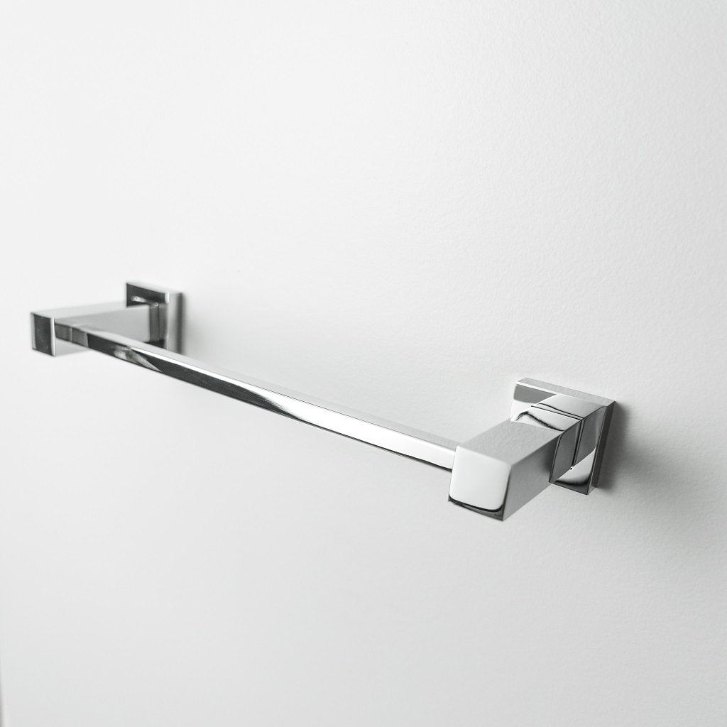 Cubic Single Towel Bar - Wall Mount - Brass/Polished Chrome