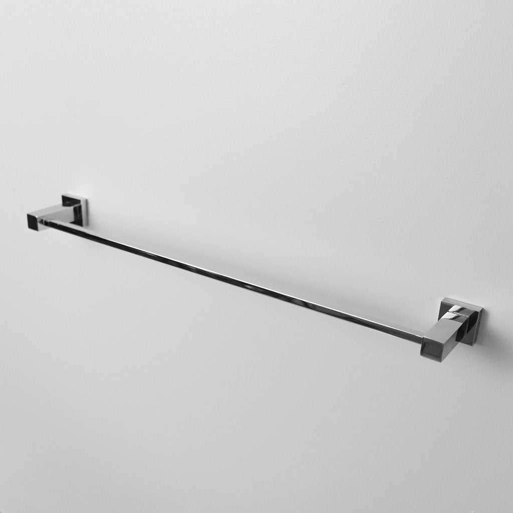Cubic Single Towel Bar - Wall Mount - Brass/Polished Chrome