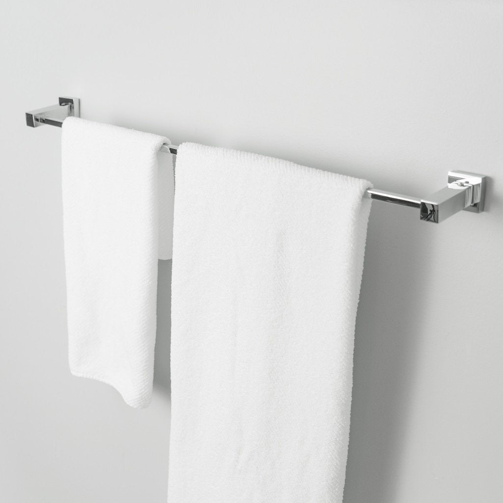 Cubic Single Towel Bar - Wall Mount - Brass/Polished Chrome