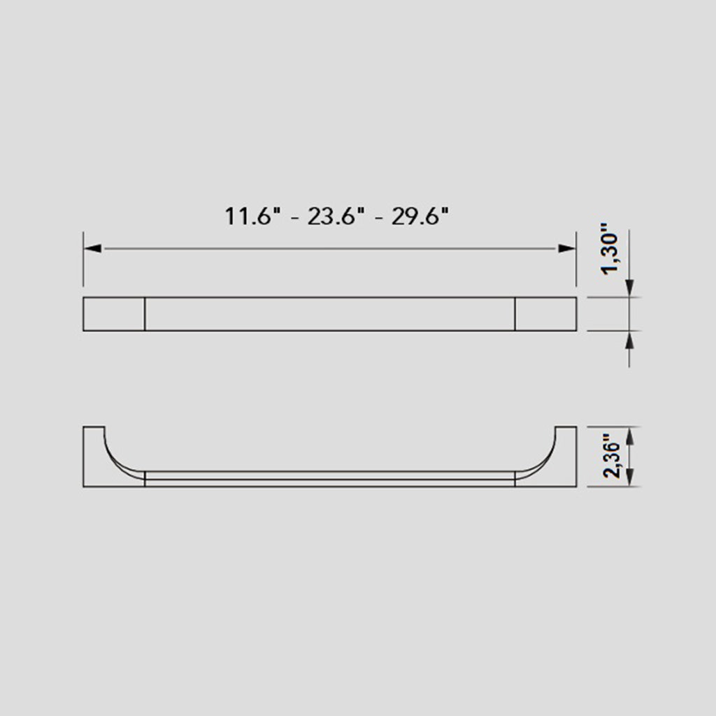 Edition K Single Towel Bar - Wall Mount - Brass/Polished Chrome